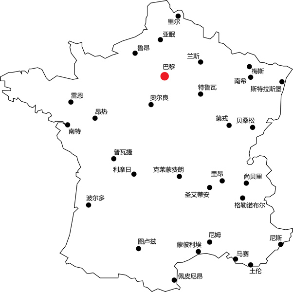 法国城市-法国地图